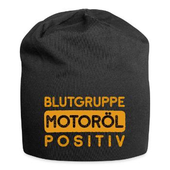 Meine Blutgruppe ist Motoröl Positiv Auto Sprüche - Jersey-Beanie - Schwarz - Vorne