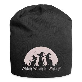 Which Witch Is Which? Funny Halloween Black Cat - Jersey Beanie - black - Front