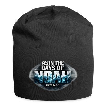 Days of Noah Matthew 24:37 Bible Verse - Jersey Beanie - black - Front