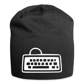 Retro_Vintage_80er_90er_Jahre_Tastatur_schwarzw - Bonnet en jersey - noir - Devant