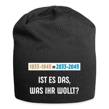 1933-1945 = 2033-2045 – Ist Es Das … (NEG 3C) - Jersey-Beanie - Schwarz - Vorne