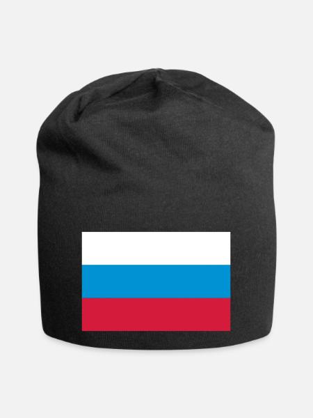 russia flag - Bonnet en jersey - noir