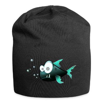 poissons perplexe - Bonnet en jersey - noir - Devant