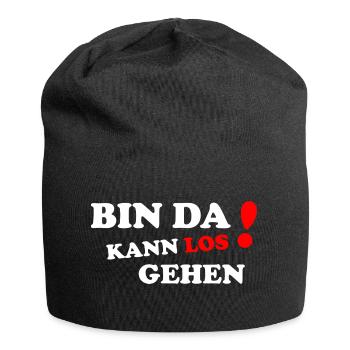 lustiger witziger Spruch Sprüche Geschenk - Jersey-Beanie - Schwarz - Vorne