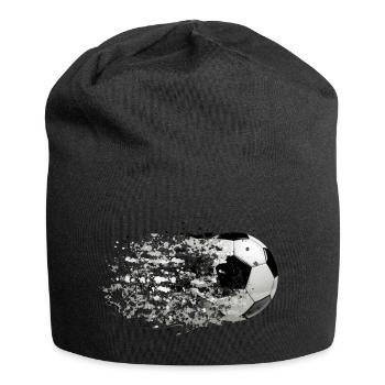51 Fußball Ball fliegt Spritzer Splash Farbkleckse - Jersey-Beanie - Schwarz - Vorne