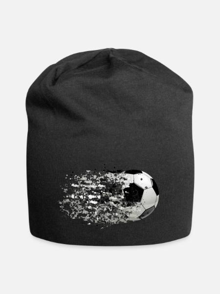 51 Fußball Ball fliegt Spritzer Splash Farbkleckse - Jersey-Beanie - Schwarz