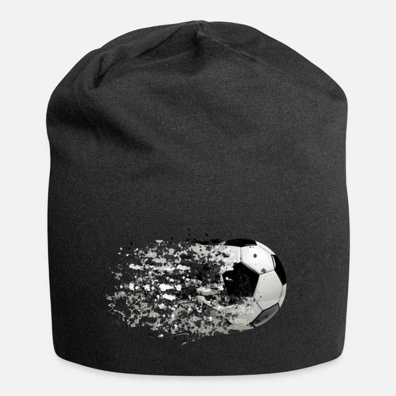 51 Fußball Ball fliegt Spritzer Splash Farbkleckse - Jersey-Beanie - Schwarz