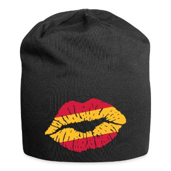 Kussmund (Spanien) - Jersey-Beanie - Schwarz - Vorne