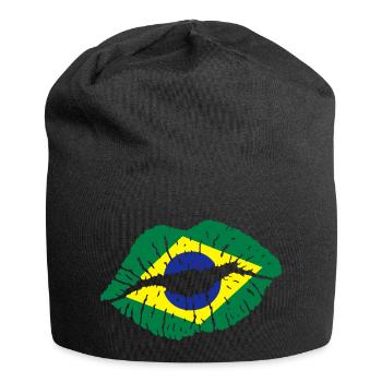 Kussmund (Brasilien) - Jersey-Beanie - Schwarz - Vorne