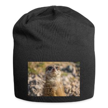 Erdmännchen (Suricata suricatta) meerkat - Jersey-Beanie - Schwarz - Vorne