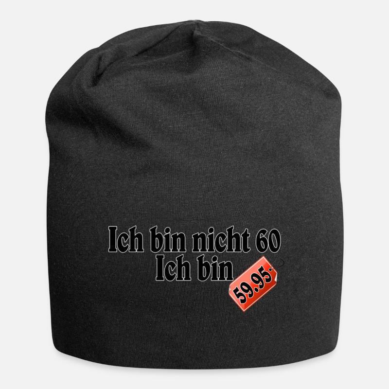 60 - Jersey-Beanie - Schwarz