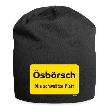 Ösbörsch - Mia schwaätze Platt - Jersey-Beanie - Schwarz - Vorne