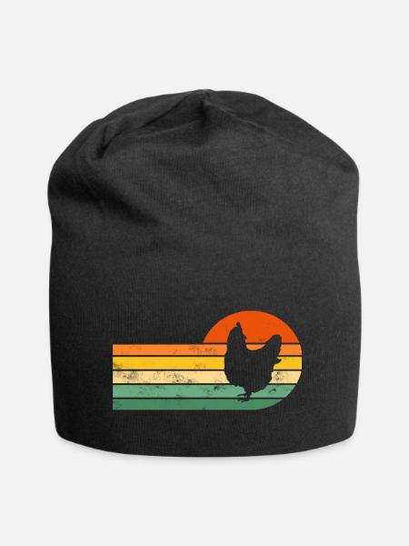 Huhn Hühner - Jersey-Beanie - Schwarz