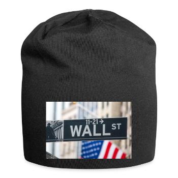 Plaque de rue Wall Street New York USA - Bonnet en jersey - noir - Devant