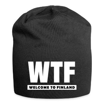 WTF - Willkommen in Finnland - Jersey-Beanie - Schwarz - Vorne