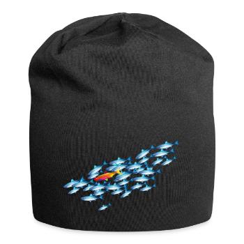 le poisson coloré dans l’essaim de poisson - Bonnet en jersey - noir - Devant