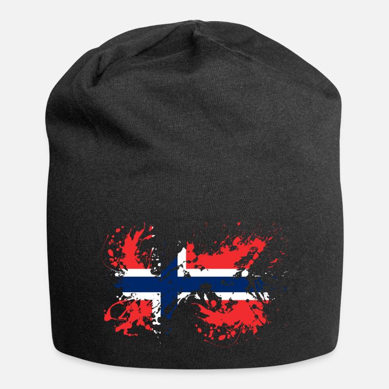 Norway Flag Norwegian Flag Blobs - Jersey Beanie - black