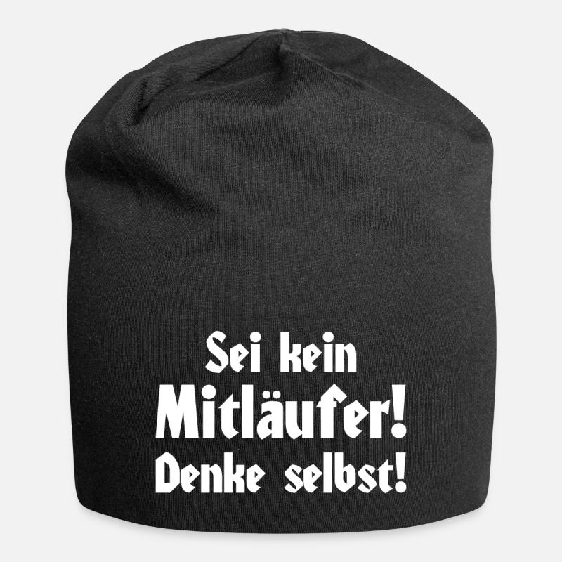Sei kein Mitläufer! Denke selbst! - Jersey-Beanie - Schwarz