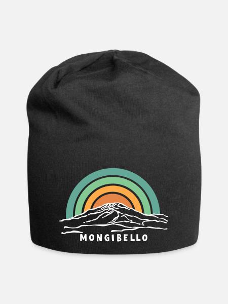 Etna Mongibello Ätna Berg Sizilien Vulkan Souvenir - Jersey-Beanie - Schwarz