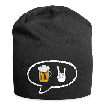 Bulle Bière et Signe de la Main Surf - Bonnet en jersey - noir - Devant