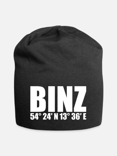 Binz Koordinaten - Jersey-Beanie - Schwarz
