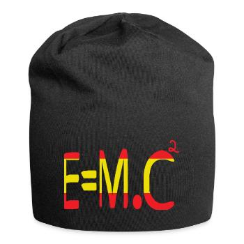 E=m.c² Mass and Energy in red and yellow - Jersey Beanie - black - Front
