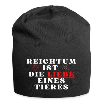 Ein Herz für Tiere Tierliebe - Jersey-Beanie - Schwarz - Vorne