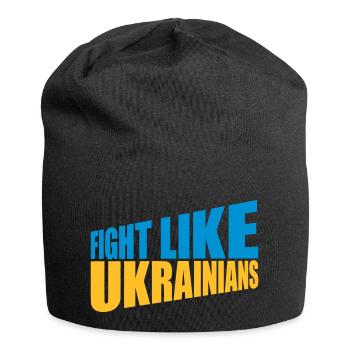fight like ukrainians quote - Jersey Beanie - black - Front