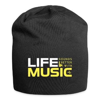 Life Sounds Better With Music - Jersey Beanie - black - Front