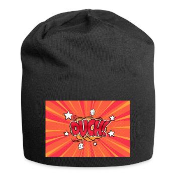 Ouch! Comic Style Bubble Graffiti Lettering - Jersey Beanie - black - Front