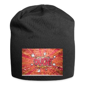 Ouch! Comic Style Bubble Graffiti Lettering - Jersey Beanie - black - Front
