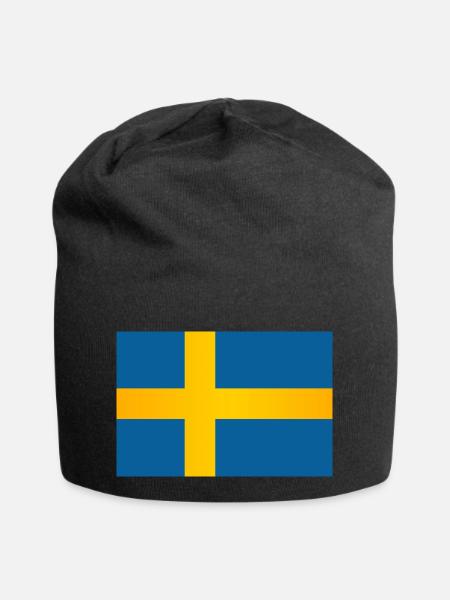 Flagge von Schweden - Jersey-Beanie - Schwarz