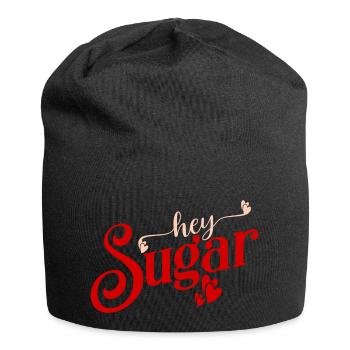 hey Sugar Valentinstag - Jersey-Beanie - Schwarz - Vorne