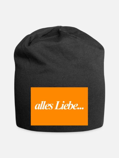 Alles Liebe - Spruch - Jersey-Beanie - Schwarz