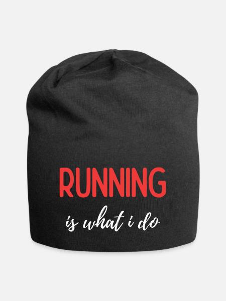 Laufen ist das, was ich tue - Jersey-Beanie - Schwarz