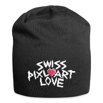 SwissPixlArtLogo blanc - Bonnet en jersey - noir - Devant