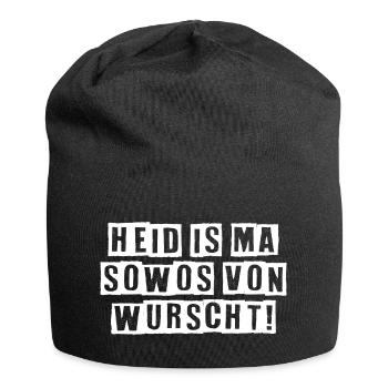 HEID IS MA SOWOS VON WURSCHT! - Jersey-Beanie - Schwarz - Vorne