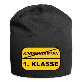 Kindergarten - 1.Klasse Einschulung 1. Schultag - Jersey-Beanie - Schwarz - Vorne
