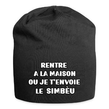 Taureau de Camargue simbèu citation humour - Bonnet en jersey - noir - Devant