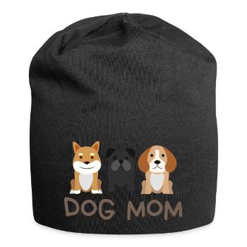 Dog Mom mit 3 Hunden - Jersey-Beanie - Schwarz - Vorne