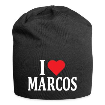 t-shirt J’aime Marcos t-shirt idée cadeau - Bonnet en jersey - noir - Devant
