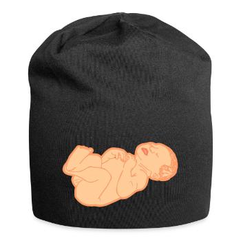 Nouveau-né, teint clair - Bonnet en jersey - noir - Devant