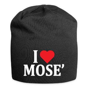 t-shirt j’aime Moïse t-shirt idée cadeau - Bonnet en jersey - noir - Devant