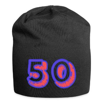 50. 50 ANS. 50e ANNIVERSAIRE. ANNIVERSAIRE 50 ANS. - Bonnet en jersey - noir - Devant