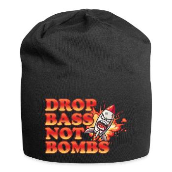 Drop Bass Not Bombs Music Lover Motif - Jersey Beanie - black - Front