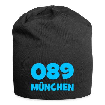 089 München Vorwahl Telefon telefonieren Bayern - Jersey-Beanie - Schwarz - Vorne