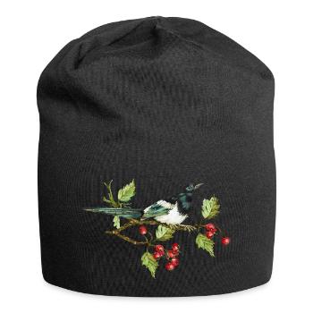 Bunter Vogel - Jersey-Beanie - Schwarz - Vorne