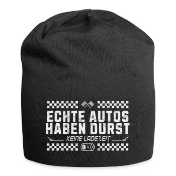 Echte Autos haben Durst keine Ladezeit - Jersey-Beanie - Schwarz - Vorne