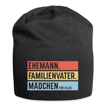 Ehemann Familienvater Mädchen Für Alles, Balken 3C - Jersey-Beanie - Schwarz - Vorne