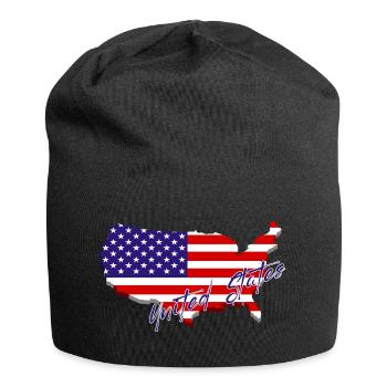 Map of the United States, American Pride - Jersey Beanie - black - Front